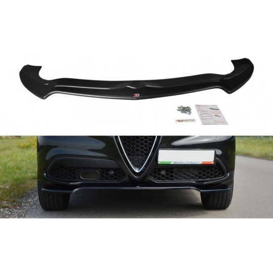 Maxton Design spoiler pod přední nárazník ver.1 pro Alfa Romeo Stelvio, černý lesklý plast ABS