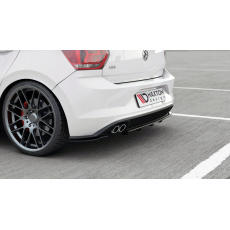 Maxton Design středový spoiler pod zadní nárazník s žebrováním pro Volkswagen Polo GTI Mk6, černý lesklý plast ABS Maxton Design středový spoiler pod zadní nárazník s žebrováním pro Volkswagen Polo GTI Mk6, černý lesklý plast ABS