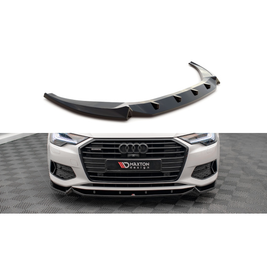 Maxton Design spoiler pod přední nárazník ver.2 pro Audi A6 C8, černý lesklý plast ABS