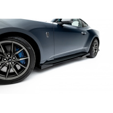 Maxton Design "Street Pro" difuzory pod boční prahy s křidélky pro Ford Mustang Mk7 GT, plast ABS bez povrchové úpravy, s černou a červenou linkou