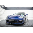 Maxton Design spoiler pod přední nárazník ver.2 pro Porsche Panamera 971 Facelift E-Hybrid, černý lesklý plast ABS