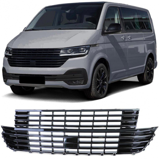 JOM přední maska VW T6.1 černá lesklá (od 2019) - bez znaku