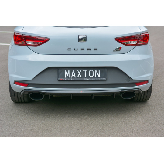 Maxton Design vložka zadního nárazníku pro Seat Leon Cupra Mk3, černý lesklý plast ABS Maxton Design vložka zadního nárazníku pro Seat Leon Cupra Mk3, černý lesklý plast ABS