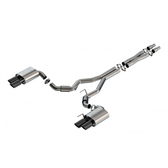 Borla Cat-Back výfukový systém "ATAK" pro Ford Mustang GT, 5l V8, automat/manual, RWD, 2-dveř., bez aktivního výfuk. ventilu, r.v. 2024-, typ koncovek: černé