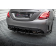 Maxton Design "Street Pro" difuzor zadního nárazníku pro Mercedes třída C W205 Facelift/63 AMG/Sedan/Estate, plast ABS bez povrchové úpravy, s červenou linkou