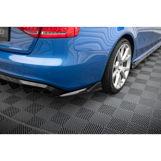 Maxton Design boční difuzory pod zadní nárazník ver.2 pro Audi S4 B8, černý lesklý plast ABS, Sedan