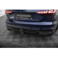 Maxton Design středový spoiler pod zadní nárazník s žebrováním v.2 pro Audi A4 B9 FL, černý lesklý plast ABS, S-Line