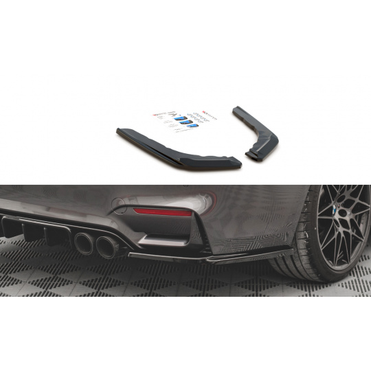 Maxton Design boční difuzory pod zadní nárazník ver.2 pro BMW M4 F82, černý lesklý plast ABS