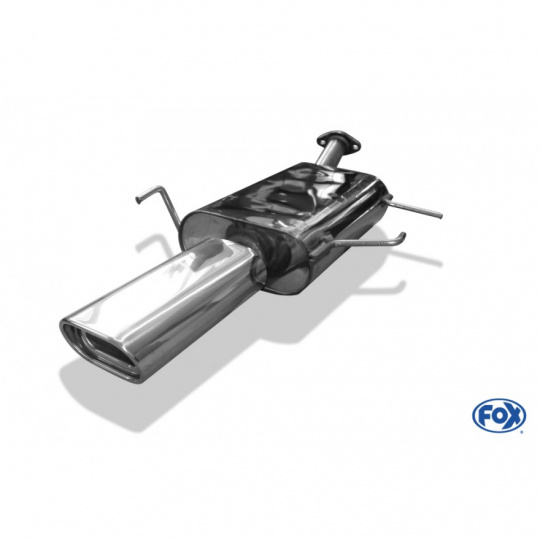 Fox Sportauspuff koncový tlumič výfuku s koncovkou 135x80 Typ 53 pro Nissan Primera Traveller s motorem 1.6, 1.8, 2.0, 2.0 TD, Kombi/Traveller