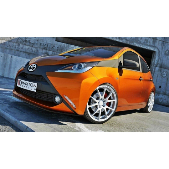 Maxton Design spoiler pod přední nárazník pro Toyota Aygo Mk2, černý lesklý plast ABS