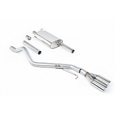 Milltek Sport výfukový systém cat-back s rezonátorem (Road+) pro Volkswagen Transporter \ Caravelle T6 LWB 150PS/204PS 2.0l TSI (benzin) 2WD 2017-2024, typ koncovek: oválné leštěné