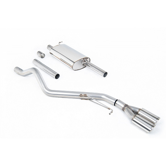 Milltek Sport výfukový systém cat-back s rezonátorem (Road+) pro Volkswagen Transporter \ Caravelle T6 LWB 150PS/204PS 2.0l TSI (benzin) 2WD 2017-2024, typ koncovek: oválné leštěné