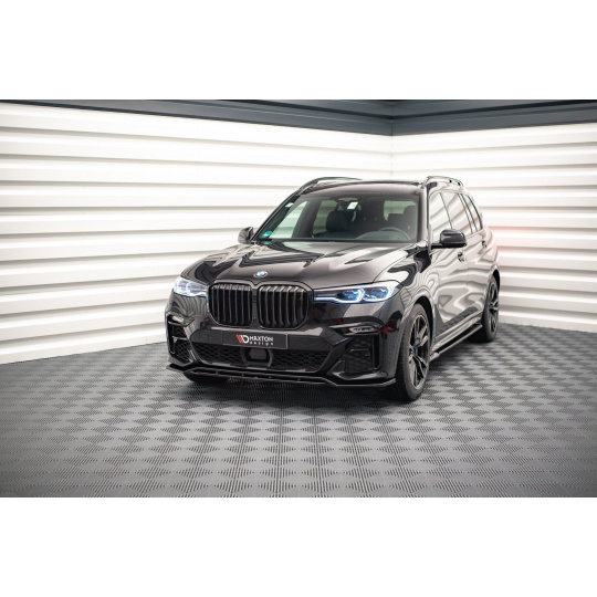 Maxton Design spoiler pod přední nárazník pro BMW X7 G07, černý lesklý plast ABS