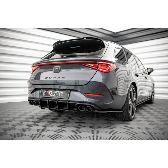Maxton Design "Street Pro" difuzor zadního nárazníku pro Cupra Leon, plast ABS bez povrchové úpravy, s černou a červenou linkou