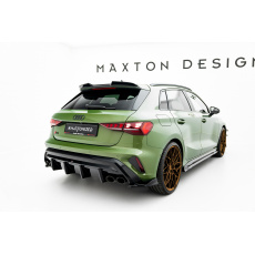 Maxton Design vložka zadního nárazníku pro Audi S3 8Y Facelift, černý lesklý plast ABS, Sportback Maxton Design vložka zadního nárazníku pro Audi S3 8Y Facelift, černý lesklý plast ABS, Sportback