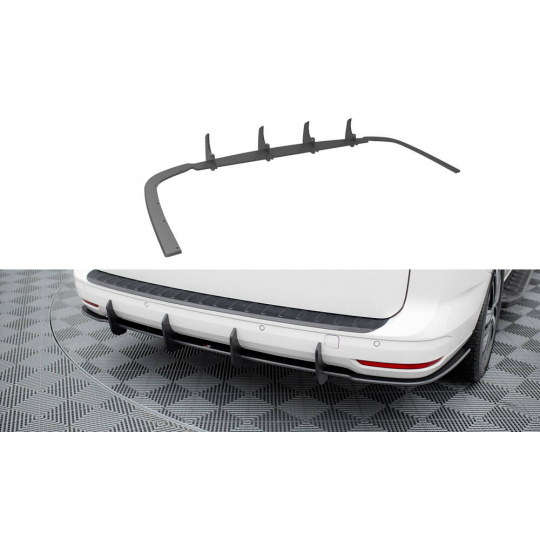 Maxton Design "Street Pro" difuzor zadního nárazníku pro Volkswagen Caddy Mk5, plast ABS bez povrchové úpravy, Maxi