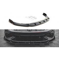 Maxton Design spoiler pod přední nárazník s křidélky ver.2 pro Volkswagen Golf R Mk8, černý lesklý plast ABS