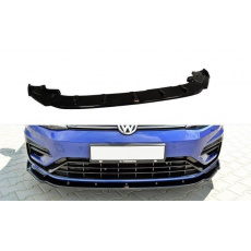 Maxton Design spoiler pod přední nárazník ver.1 pro Volkswagen Golf R Mk7 Facelift, černý lesklý plast ABS