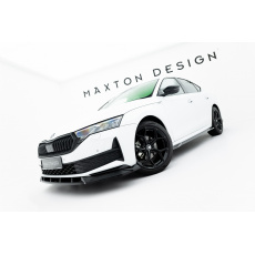 Maxton Design spoiler pod přední nárazník pro Škoda Octavia Mk4 Facelift, černý lesklý plast ABS, Sportline Liftback / Sportline Combi