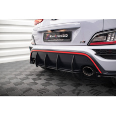 Maxton Design "Street Pro" difuzor zadního nárazníku pro Hyundai Kona N Mk1, plast ABS bez povrchové úpravy, s černou a červenou linkou