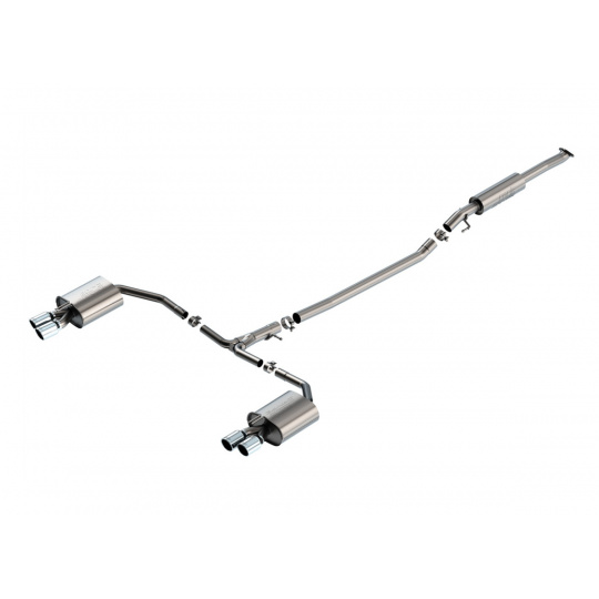 Borla Cat-Back výfukový systém "S-Type" pro Kia K5 GT 2,5L, automat, FWD, 4-dveř., 2021-2024, typ koncovek: chromové