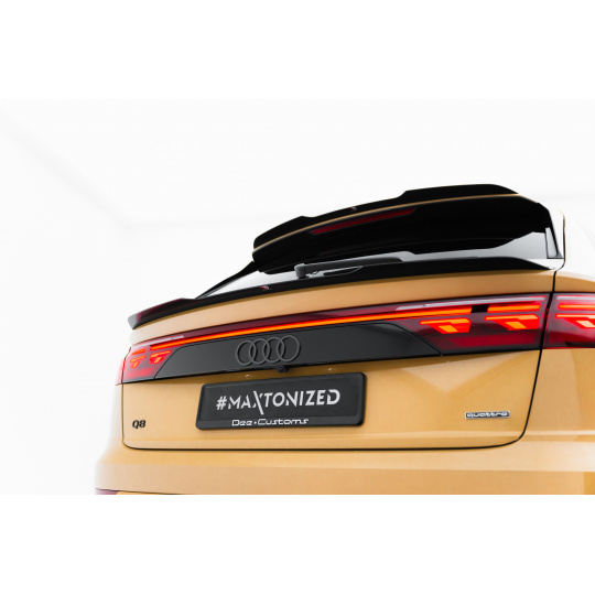 Maxton Design prodloužení spoileru ver.2 pro Audi Q8 Mk 1, černý lesklý plast ABS, S-Line