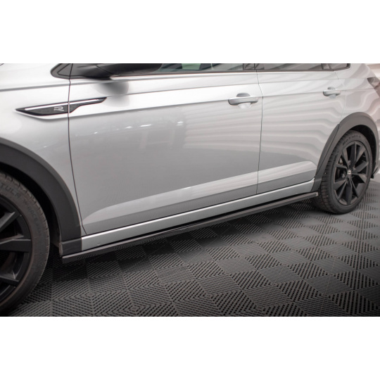 Maxton Design difuzory pod boční prahy pro Volkswagen Taigo Mk1 R-Line, černý lesklý plast ABS
