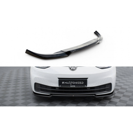 Maxton Design spoiler pod přední nárazník pro Volkswagen ID.3 Mk1, černý lesklý plast ABS