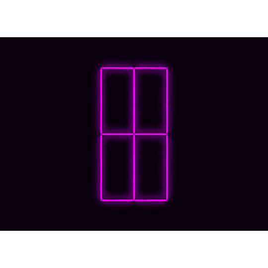 Kompletní LED čtyřhranné svítidlo růžové, rozměr: 4 elementy 88 x 234 cm