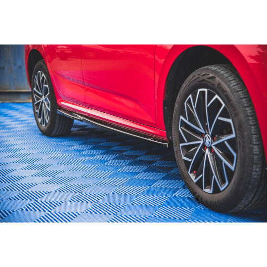 Maxton Design difuzory pod boční prahy pro Škoda Kamiq, černý lesklý plast ABS