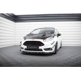 Maxton Design spoiler pod přední nárazník ver.6 s křidélky pro Ford Fiesta ST Mk7 Facelift, černý lesklý plast ABS