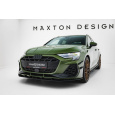 Maxton Design "Street Pro" spoiler pod přední nárazník pro Audi S3 8Y Facelift, plast ABS bez povrchové úpravy, Sedan / Sportback, s černou a červenou linkou
