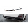 Maxton Design středový spoiler pod zadní nárazník s žebrováním v.1 pro BMW i4 G26 M-Pack, carbon-Look