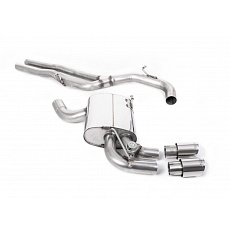 Milltek Sport výfukový systém cat-back bez rezonátoru (hlasitější). Integrovaná podtlaková klapka výfuku. pro Audi RS3 Sportback S tronic (8P) 2011-2012, typ koncovek: leštěné