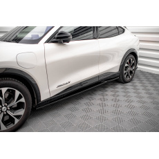 Maxton Design difuzory pod boční prahy pro Ford Mustang Mach-E Mk1, černý lesklý plast ABS