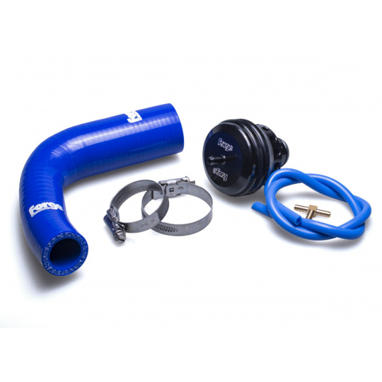 Forge Motorsport otevřený Blow Off Ventil (BOV) pro Ford Focus 2 ST 225, barva silikonových hadic: modrá Forge Motorsport otevřený Blow Off Ventil (BOV) pro Ford Focus 2 ST 225, barva silikonových hadic: modrá