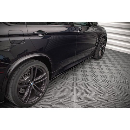 Maxton Design difuzory pod boční prahy pro BMW X5 M F15, černý lesklý plast ABS
