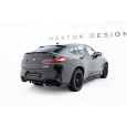 Maxton Design spoiler pod zadní nárazník s žebrováním v.2 pro BMW X4 G02 Facelift, černý lesklý plast ABS, M-Pack