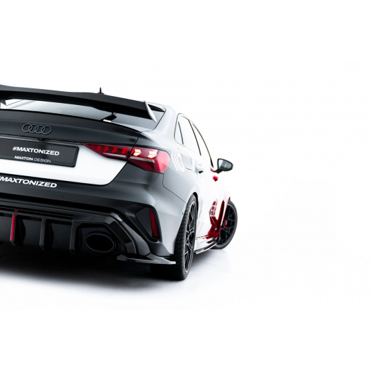 Maxton Design boční difuzory pod zadní nárazník ver.1 pro Audi RS3 8Y Facelift, černý lesklý plast ABS, Sedan