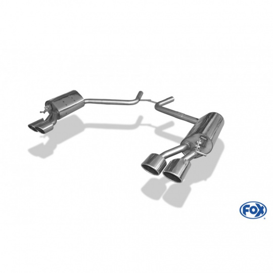 Fox Sportauspuff koncový tlumič výfuku s koncovkou 2x115x85 Typ 32 na obou stranách pro Mercedes CLS C219 s motorem 3.0 CDI, 3.5, 5.0 Fox Sportauspuff koncový tlumič výfuku s koncovkou 2x115x85 Typ 32 na obou stranách pro Mercedes CLS C219 s motorem 3.0 CDI, 3.5, 5.0
