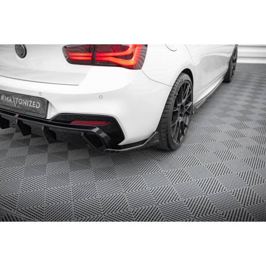 Maxton Design boční difuzory pod zadní nárazník pro BMW řada 1 F20- F21 Facelift, černý lesklý plast ABS, M-Pack/M140i