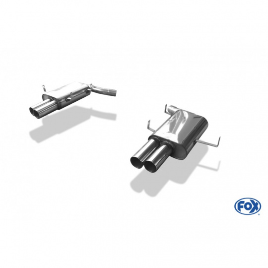 Fox Sportauspuff koncový tlumič výfuku s koncovkou 2x80 Typ 10 na obou stranách pro BMW řada 5 E39 s motorem 5.0 Fox Sportauspuff koncový tlumič výfuku s koncovkou 2x80 Typ 10 na obou stranách pro BMW řada 5 E39 s motorem 5.0