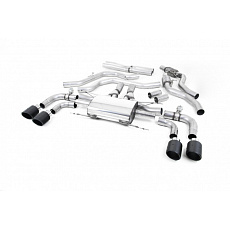 Milltek Sport výfukový systém cat-back s klapkami pro Alfa Romeo Giulia Quadrifoglio 2.9 V6 Bi-Turbo (bez OPF/GPF) 2017-2024, typ koncovek: JET-100 karbonové