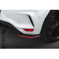 Maxton Design boční difuzory pod zadní nárazník ver.2 pro Renault Megane RS Mk4, černý lesklý plast ABS, s červenou linkou