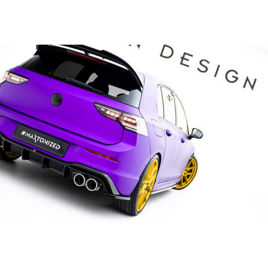 Maxton Design boční difuzory pod zadní nárazník ver.4 pro Volkswagen Golf R Mk8, černý lesklý plast ABS