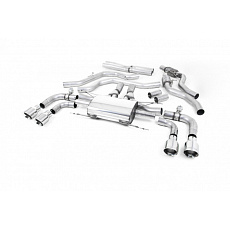 Milltek Sport výfukový systém cat-back s klapkami pro Alfa Romeo Giulia Quadrifoglio 2.9 V6 Bi-Turbo (bez OPF/GPF) 2017-2024, typ koncovek: GT-100 leštěné