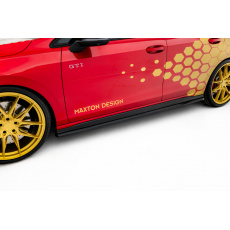 Maxton Design difuzory pod boční prahy ver.2 pro Volkswagen Golf GTI Mk8 Facelift, černý lesklý plast ABS, Clubsport
