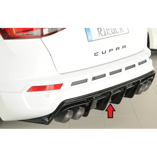 Rieger vložka zadního nárazníku (pro vozy s tažným zařízením) pro Seat Ateca Cupra 5FP, plast ABS lakovaný do černé lesklé barvy