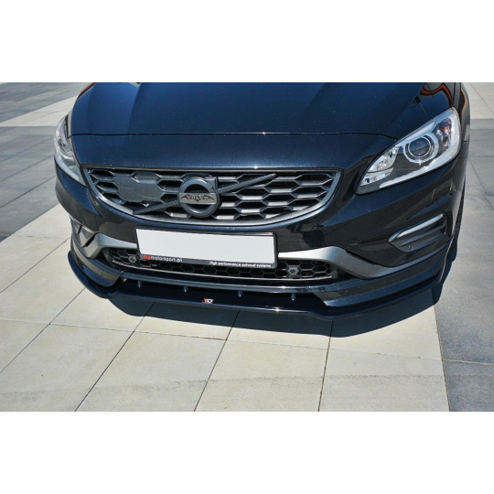 Maxton Design spoiler pod přední nárazník ver.1 pro Volvo V60, černý lesklý plast ABS