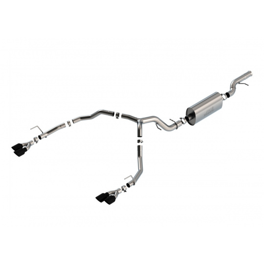 Borla Cat-Back výfukový systém "Touring" pro GMC Yukon Denali/Yukon Denali Ultimate/Yukon AT 6.2L, automat, 2/4-dvéř, r.v. 2021-2024, typ koncovek: černé